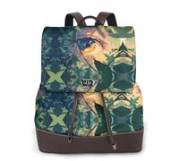 rrxnbcgg Colorful World in Eyes Sac à dos imperméable antivol léger PU tendance voyage polyvalent sac à bandoulière sac à main sac à dos