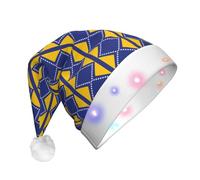 rrxnbcgg Drapeau de la Bosnie-Herzégovine Chapeau de Noël clignotant LED avec fausse fourrure douce et pompon, couvre-chef festif pour fêtes de Noël et déjeuners au pub