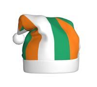 rrxnbcgg Drapeau de la Côte d'Ivoire - Chapeau de Noël en peluche imprimé pour adulte - Vacances spéciales de Noël avec atmosphère festive.