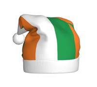 rrxnbcgg Drapeau de la Côte d'Ivoire Imprimé Adulte Chapeau de Noël en peluche spécial vacances de Noël avec atmosphère festive.