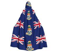 rrxnbcgg Drapeau des îles Caïmans Cape à capuche entièrement imprimée en polyester, confortable et durable, adaptée pour Halloween et d'autres fêtes à thème et scènes de scène