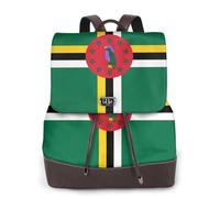 rrxnbcgg Drapeau du Commonwealth de la Dominique Sac à dos pour femme Imperméable Antivol Léger PU Mode Voyage Multifonction Convertible Sac à main Sac à main Sac à dos