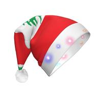 rrxnbcgg Drapeau du Liban clignotant LED Chapeau de Noël avec fausse fourrure douce et pompon, couvre-chef festif pour fêtes de Noël et déjeuners au pub
