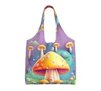 rrxnbcgg Fantasy Dream Sac d'épicerie léger et réutilisable Motif champignon Idéal pour le bricolage, la publicité, la promotion, les cadeaux, les activités
