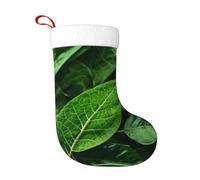 rrxnbcgg Green Leaf Nature Chaussettes de Noël pour cheminée avec idées cadeaux imprimées, traditions familiales festives, cadeaux pour elle