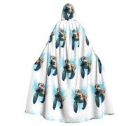 rrxnbcgg Les tortues nagent - Cape à capuche en polyester entièrement imprimée, confortable et durable, adaptée pour Halloween et d'autres fêtes à thème et scènes de scène