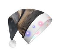 rrxnbcgg Loch Lomond Chapeau de Noël LED clignotant avec fausse fourrure douce et pompon, couvre-chef festif pour fêtes de Noël et déjeuners au pub