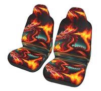 rrxnbcgg Lot de 2 housses de siège de voiture Dragon King in Fire - Respirantes et lavables - Antidérapantes - Imperméables - Pour voitures, camions, SUV