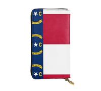 rrxnbcgg Portefeuille de voyage pour femme Drapeau Sierra Leone Grande capacité Fermeture Éclair, Drapeau du Dakota du Nord, One Size