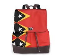 rrxnbcgg République démocratique du Timor-Leste - Sac à dos pour femme - Imperméable - Antivol - Léger - En polyuréthane - Tendance - Multifonction - Convertible - Sac à main - Sac à main