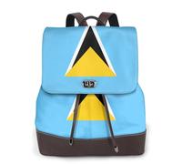 rrxnbcgg Sac à dos drapeau de Sainte-Lucie pour femme - Imperméable - Antivol - Léger - En polyuréthane - Tendance - Multifonction - Convertible - Sac à main - Sac à main