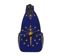 rrxnbcgg Sac de poitrine en diagonale avec drapeau de l'État de l'Indiana pour homme, pour téléphone, voyage, festival et quotidien
