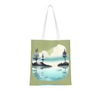 rrxnbcgg Sac fourre-tout en toile Tranquil Lakes, peut être porté à la main ou sur l'épaule, pour les voyages, le travail, la salle de sport
