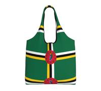 rrxnbcgg Sacs d'épicerie légers et réutilisables en tissu avec drapeau du Commonwealth de Dominique, adaptés pour le bricolage, la publicité, la promotion, les cadeaux, les activités