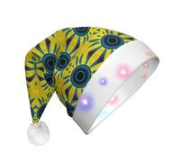 rrxnbcgg Spot Art Chapeau de Noël LED clignotant avec fausse fourrure douce et pompon, couvre-chef festif pour fêtes de Noël et déjeuners au pub