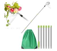 RRYPBOVG Cueille Fruit Telescopique Outil de cueillette Fruits en métal 3,2 m, Outil vergers Jardinage avec Sac Rangement(1.5M)