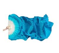 RRYPBOVG Éventail De Danse Orientale Éventail Long en Soie for Danse Classique, Grand dégradé Rouge, Rose allongée(Blue)