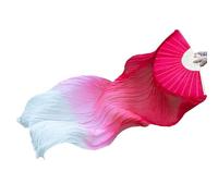 RRYPBOVG Éventail De Danse Orientale Éventails de Danse du Ventre en Soie for Femmes, Double Face étendu, Performance for Adultes, dégradé de Couleur(Color 3)