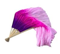 RRYPBOVG Éventail De Danse Orientale Paire de voiles d'éventail de Danse, 2 pièces, Cercle, Accessoires de Spectacle d'entraînement de Danseuse en Soie véritable(Color 18,Right Left-1 People)