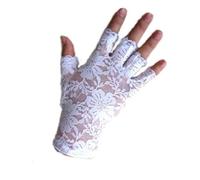 RRYPBOVG Gant Court en Dentelle Gants de soirée en Dentelle for Femmes, 3 Paires, Sexy, habillés, sans Doigts, Mitaines Noires et Blanches, Accessoires de Printemps et d'été(White)
