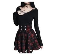 RRYPBOVG Jupe Gothique Jupe Gothique à Carreaux for Femme, Jupe plissée à Carreaux, Mini-Jupe Punk Gothique for Fille, Printemps-Automne(Color 1,4XL)