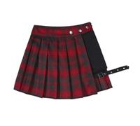 RRYPBOVG Jupe Gothique Jupe Gothique Taille Haute plissée Noire for Femme, Style Punk, avec Short, for l'été(White,XL)