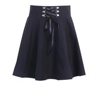 RRYPBOVG Jupe Gothique Mini-Jupe Gothique plissée Noire à Lacets et Fermeture éclair dans Le Dos for Femme(XX-Large)