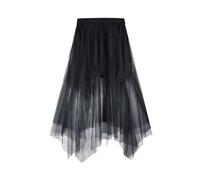 RRYPBOVG Jupe Gothique Mini-Jupe Longue Gothique Noire en Maille for Femme, Multicouches, irrégulière, Style Grunge foncé, Style Punk(Black,M)