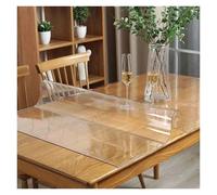RRYPBOVG Nappe Transparente Soft Glass Tablecloth Transparent PVC Table Cloth Waterproof Oil Proof Kitchen Dining Rectangular Table Cover Matte Clear(90cmx220cm)