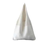 RRYPBOVG Sac en Tricot Creux Sac à bandoulière vintage en tissu creux for femmes, sacs à main tricotés, sacs fourre-tout de grande capacité for dames, été, plage, voyage, shopping(White)