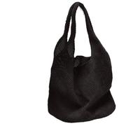 RRYPBOVG Sac en Tricot Creux Sac à main for femme design creux paquet de plage grande capacité sac à bandoulière sac à provisions tricoté fourre-tout for femme(Black)