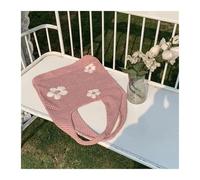 RRYPBOVG Sac en Tricot Creux Sacs de plage en maille esthétique d'été for femmes, sacs hobo for filles, sac à main, sac à bandoulière de grande capacité, sac de voyage, fourre-tout(Pink)
