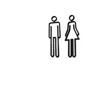 RRYPBOVG Signaletique Toilettes Plaque de signalisation for Toilettes, Autocollant Mural for Porte de Salle de Lavage, Support de WC, Panneau de signalisation, Art, décoration d'hôtel, Maison(Black)