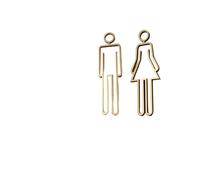 RRYPBOVG Signaletique Toilettes Plaque de signalisation for Toilettes, Autocollant Mural for Porte de Salle de Lavage, Support de WC, Panneau de signalisation, Art, décoration d'hôtel, Maison(Golden)