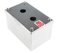 RS PRO Boîtier de bouton-poussoir 2 x Ø 22 mm, 100 x 85 x 160 mm, acier inoxydable, IP66, IP69K