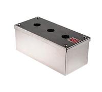 RS PRO Boîtier de bouton poussoir 3 x Ø 22 mm, 100 x 85 x 220 mm, acier inoxydable, IP66, IP69K