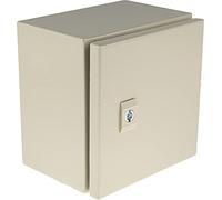 RS PRO Boîtier mural en acier RAL 7032 IP66, 200 x 200 x 150 mm
