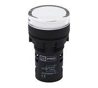RS PRO Détecteur lumineux 24 V AC/DC blanc, diamètre de découpe 22 mm LED, montage sur tableau noir, IP 65, vis