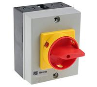 RS PRO Disjoncteur 4P 40 A DIN rail rouge IP 65 15 kW 690 V AC triphasé