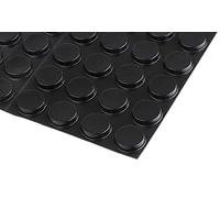 RS PRO Lot de 49 pieds adhésifs cylindriques noirs Ø 19,1 mm PUR, 65,6 °C max