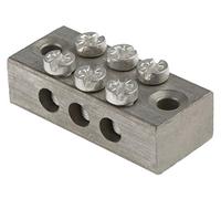RS PRO Lot de 5 bornes de protection à double vis 3 broches 0 à 16 mm² Gris