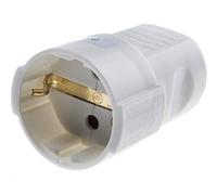 RS PRO Prise secteur câble 2P+E prise Schuko 250 V/16 A Blanc pour Allemagne