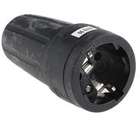 RS PRO Prise secteur câble 2P+E prise Schuko 250 V/16 A Noir Pour Allemagne