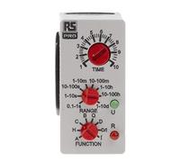 RS PRO Relais temporisé, connecteur enfichable, 0,1 s → 100 jours, 12 → 240 V ac/dc multifonction, inverseur 2 pôles