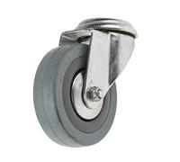 RS PRO, Roulement pivotant, roue Ø 75 mm, 70 kg, hauteur 100 mm, roue 21 mm, boulon simple, matériau en caoutchouc