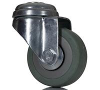 RS PRO, Roulement pivotant, roue de 50 mm, 50 kg, hauteur 72 mm, roue 18 mm, boulon simple, matériau en caoutchouc