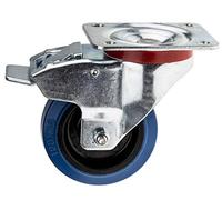 RS PRO, Roulette pivotante, freinée, roue pivotante Ø 100 mm, 180 kg, hauteur 132 mm, roue de 36 mm, 80 x 60 mm, plaque