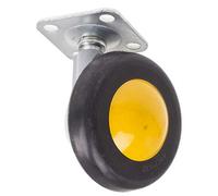 RS PRO, Roulettes pivotantes en caoutchouc Ø 50 mm, 50 kg, Ges H. 68 mm, 38 x 38 mm, plaque en caoutchouc