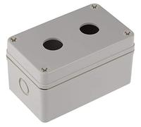 RS PRO Station de commande boîtier vide, 2 x Ø 22 mm, 70 x 130 x 80 mm, gris, plastique, IP 66