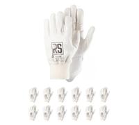 RS REITER Lot de 12 paires de gants de montage en cuir de vachette robuste Taille 9 Blanc